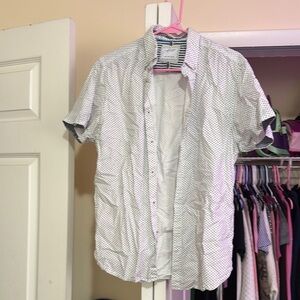 Cactus White and Black Casual Button Down Shirt